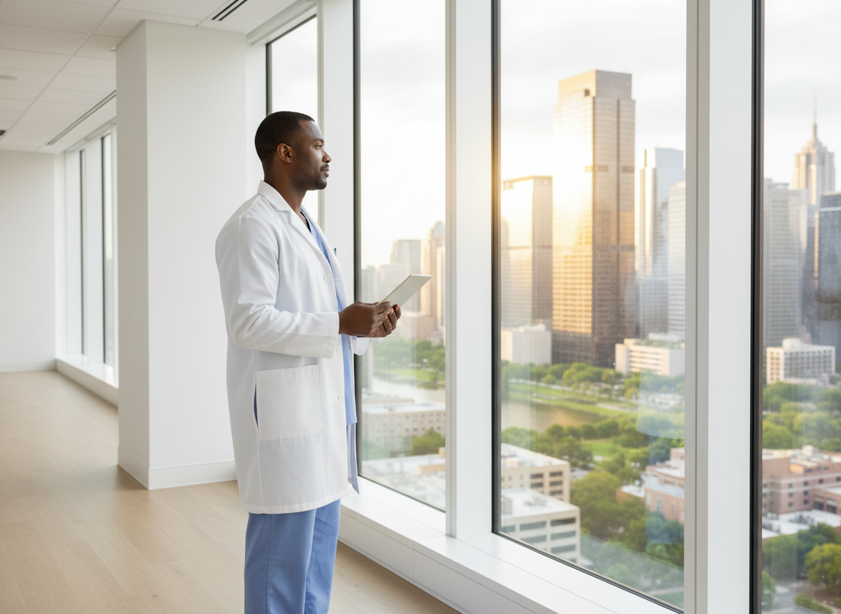 Physician with confident expression